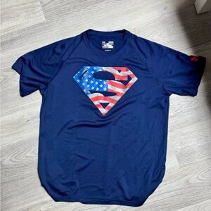 Under Armour Men's Navy Superman Flag Tee